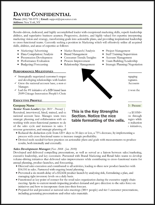 Key skill examples for resume